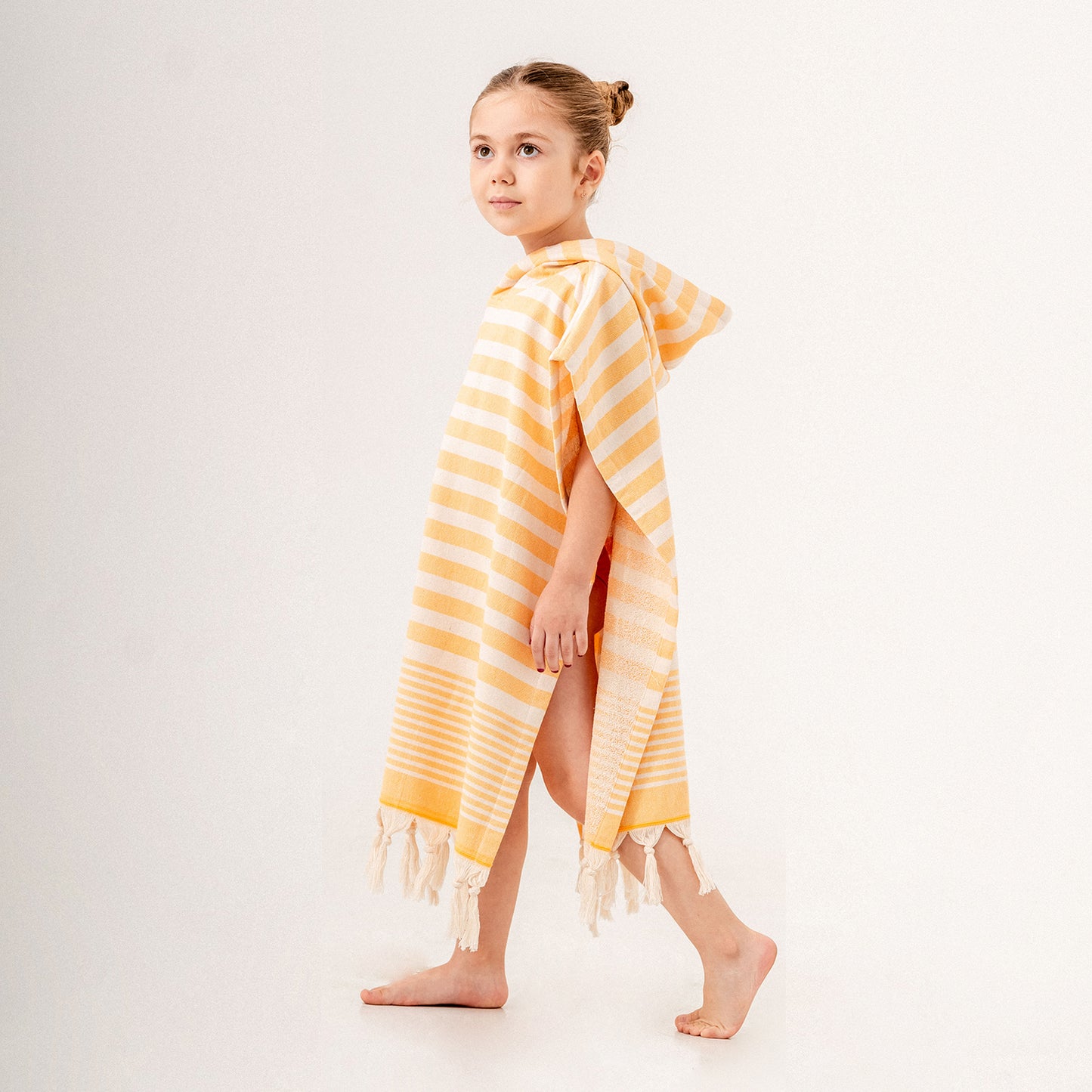 Andalusia Mustard Hooded Towel Changing Poncho for Kids