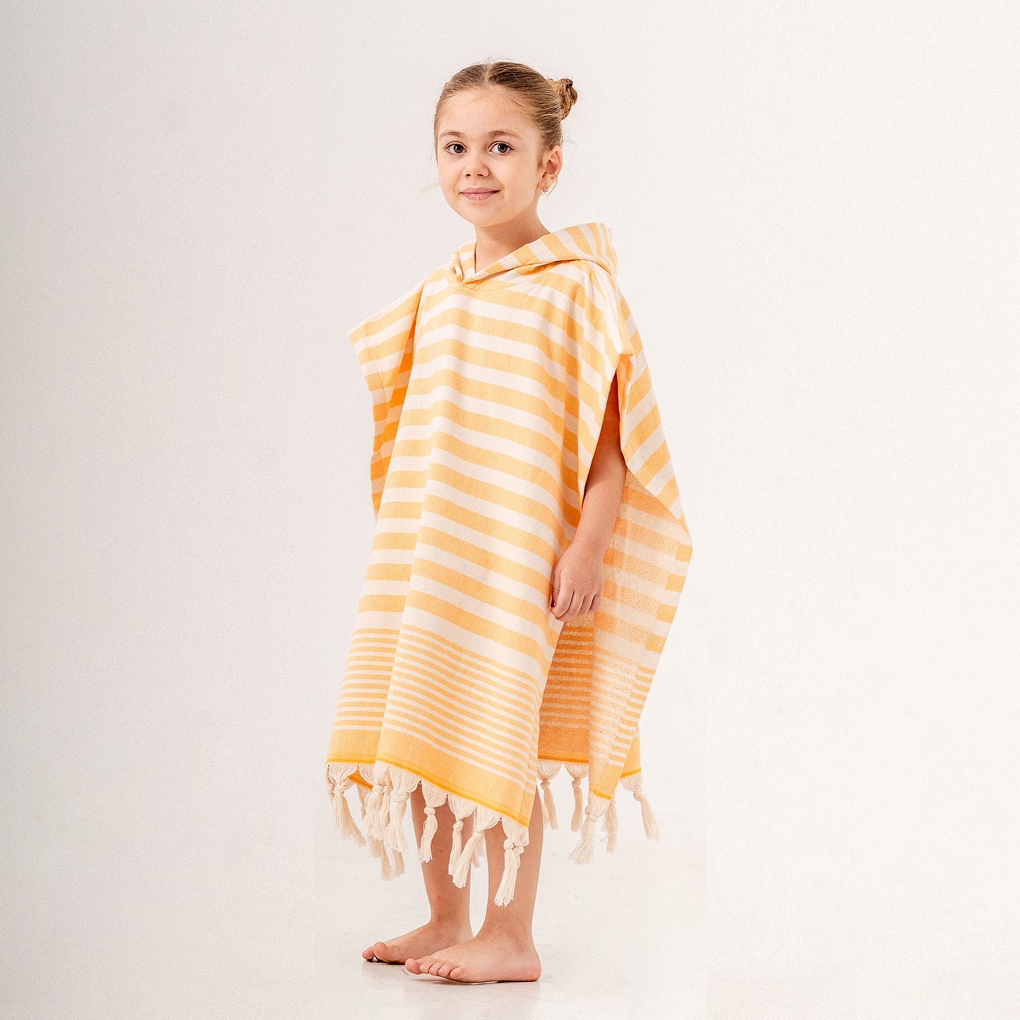 Andalusia Mustard Hooded Towel Changing Poncho for Kids