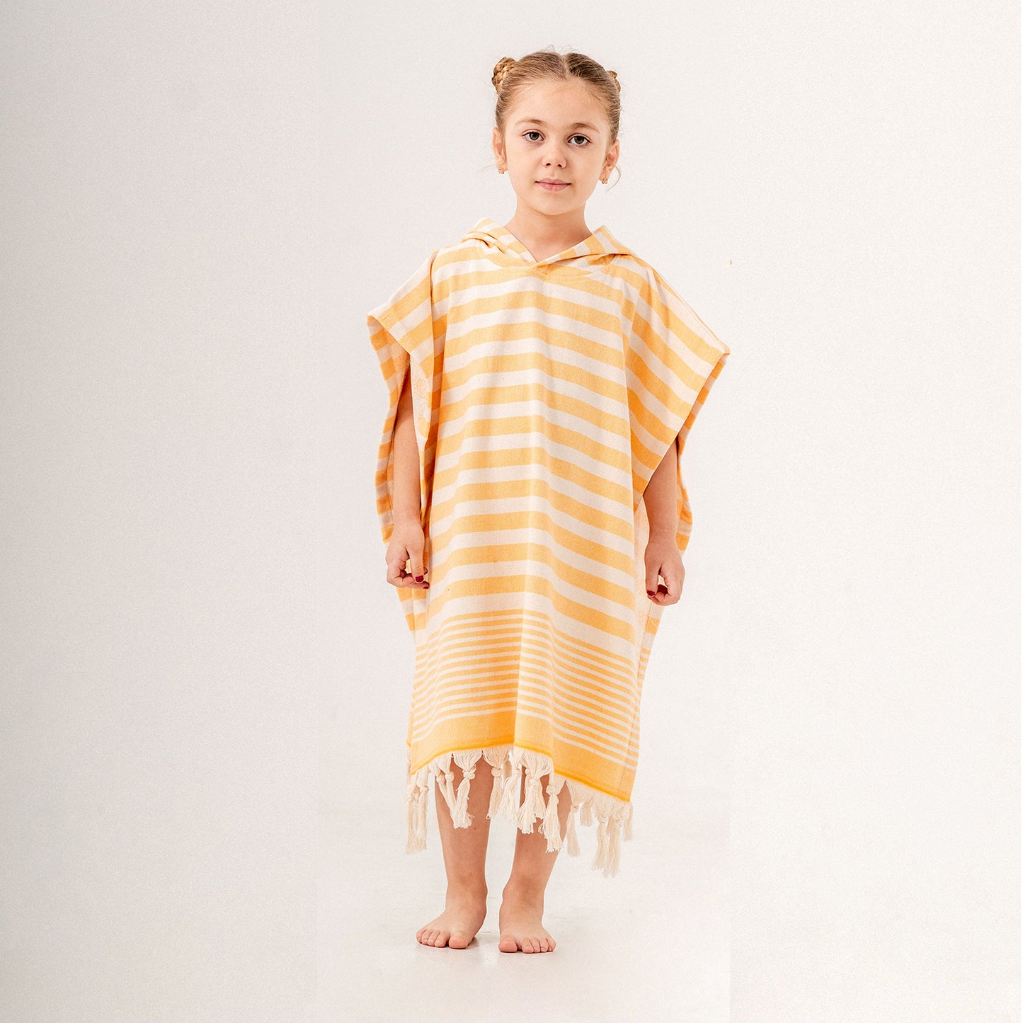 Andalusia Mustard Hooded Towel Changing Poncho for Kids