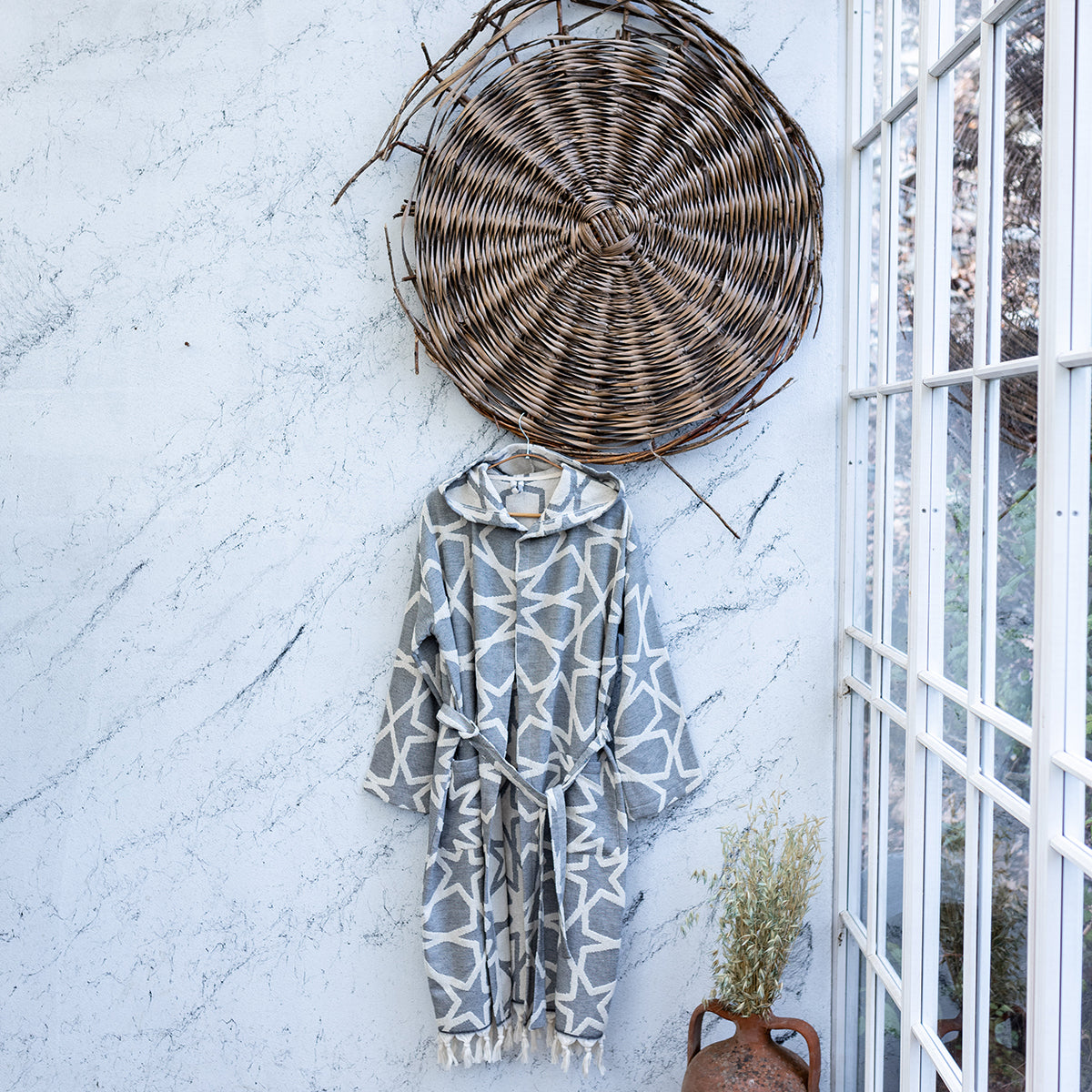 Star Raised Terry Turkish Cotton Bathrobe