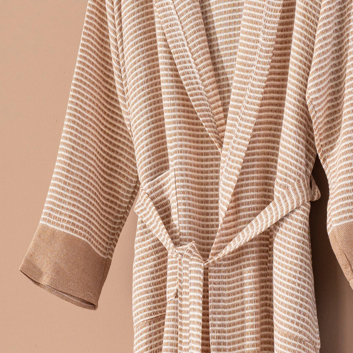 Harmony waffle Turkish bathrobe – kimono, fringed hem | Kikoya