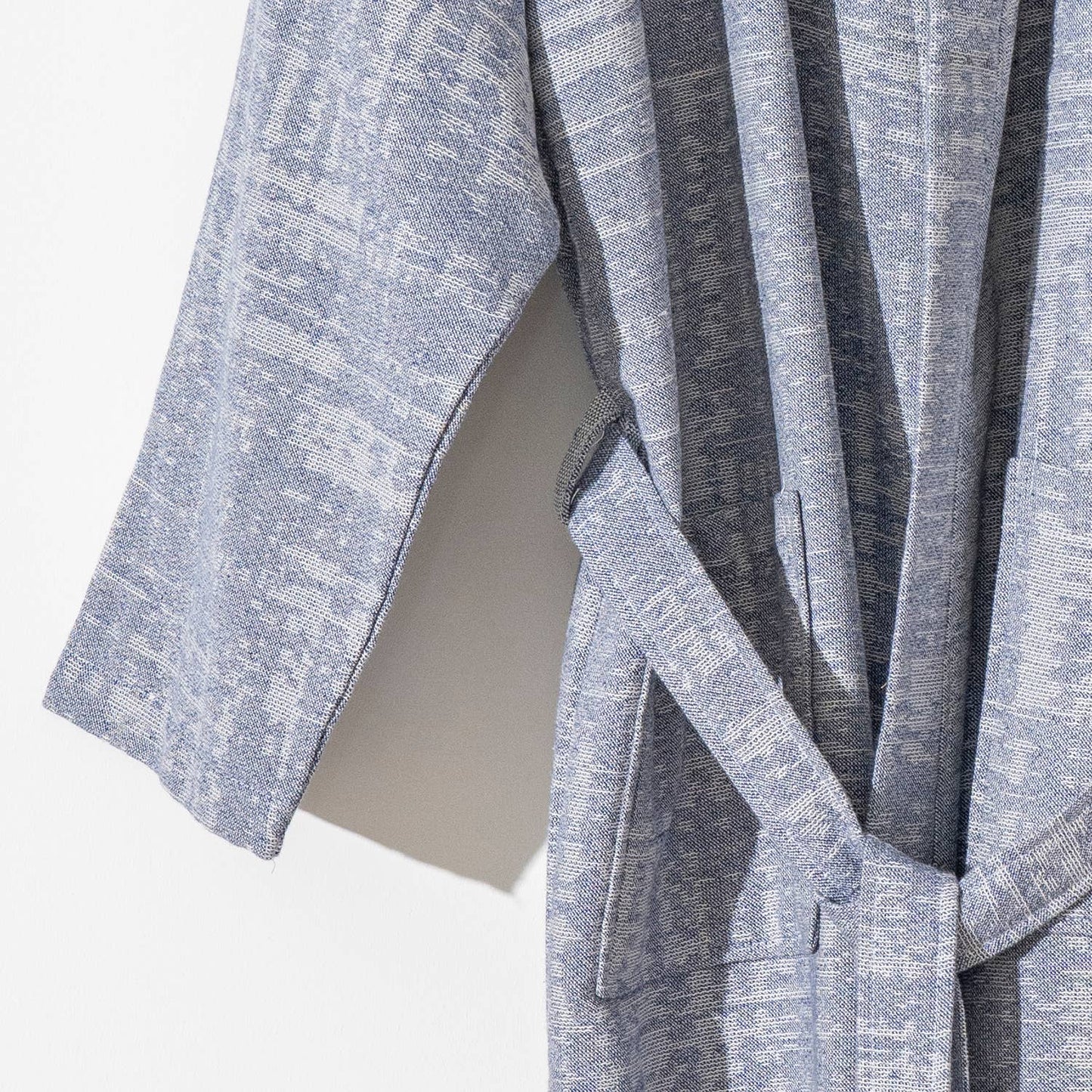 Blue Turkish Cotton MidWeight Quickdry Kimono Robe Terryback