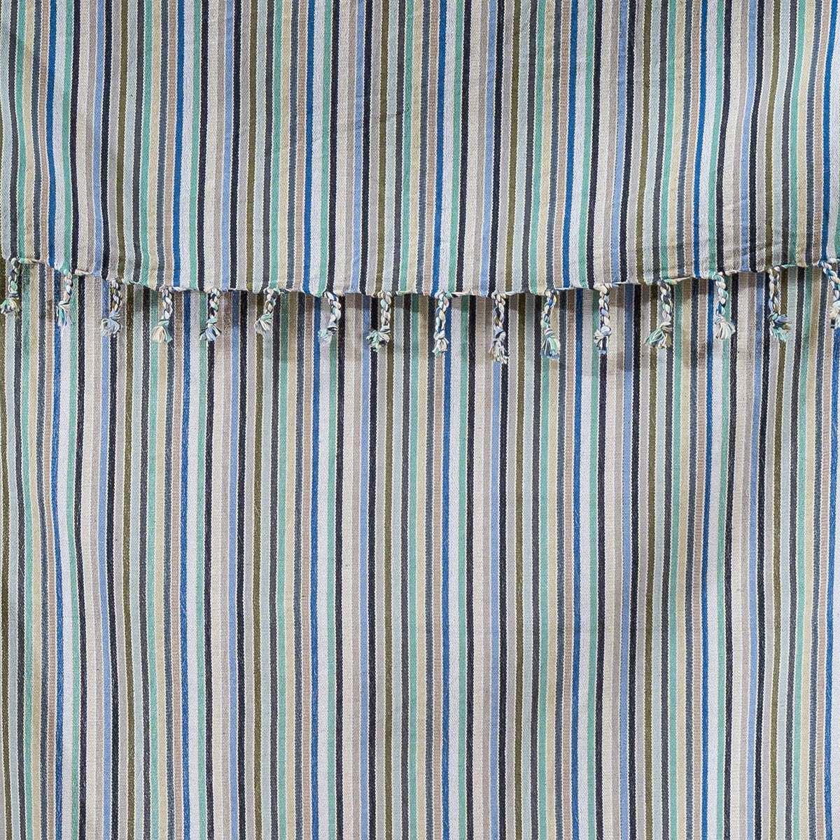Premium Rustic Turkish Beach Towel – Aqua & Navy Stripe, 100% Cotton Peshtemal, 40x70 in