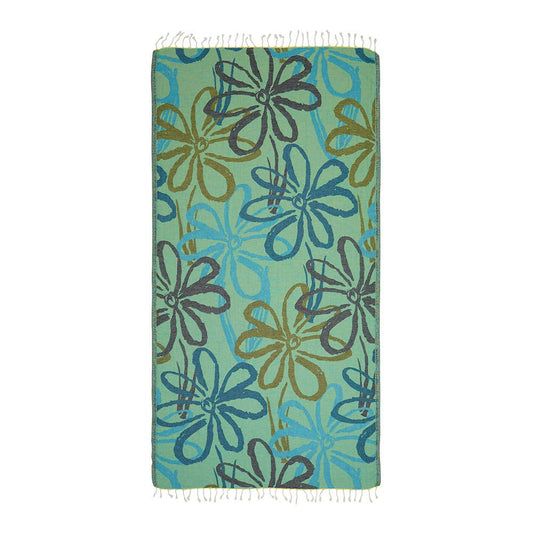 Flower Turkish Beach Towels 33x66 Fouta Peshtemal Hamam Pool