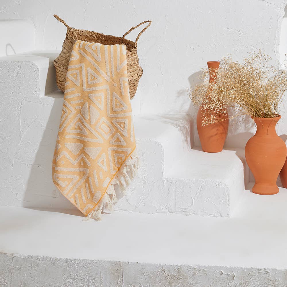 Geom Turkish Cotton Towel 36x66 Terry Hamam Bath Beach Lake