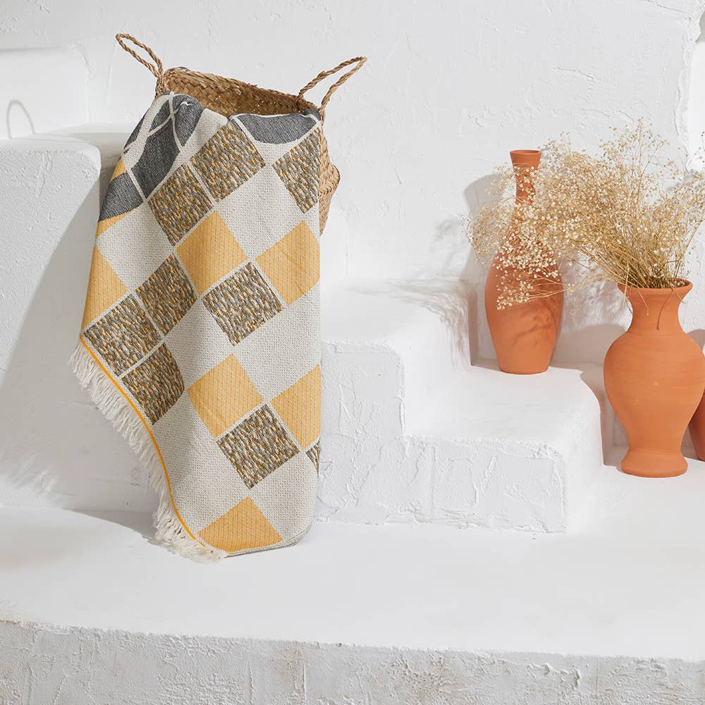 Blocks Turkish Towels 35x70in Terry-backing Beach Pool Bath