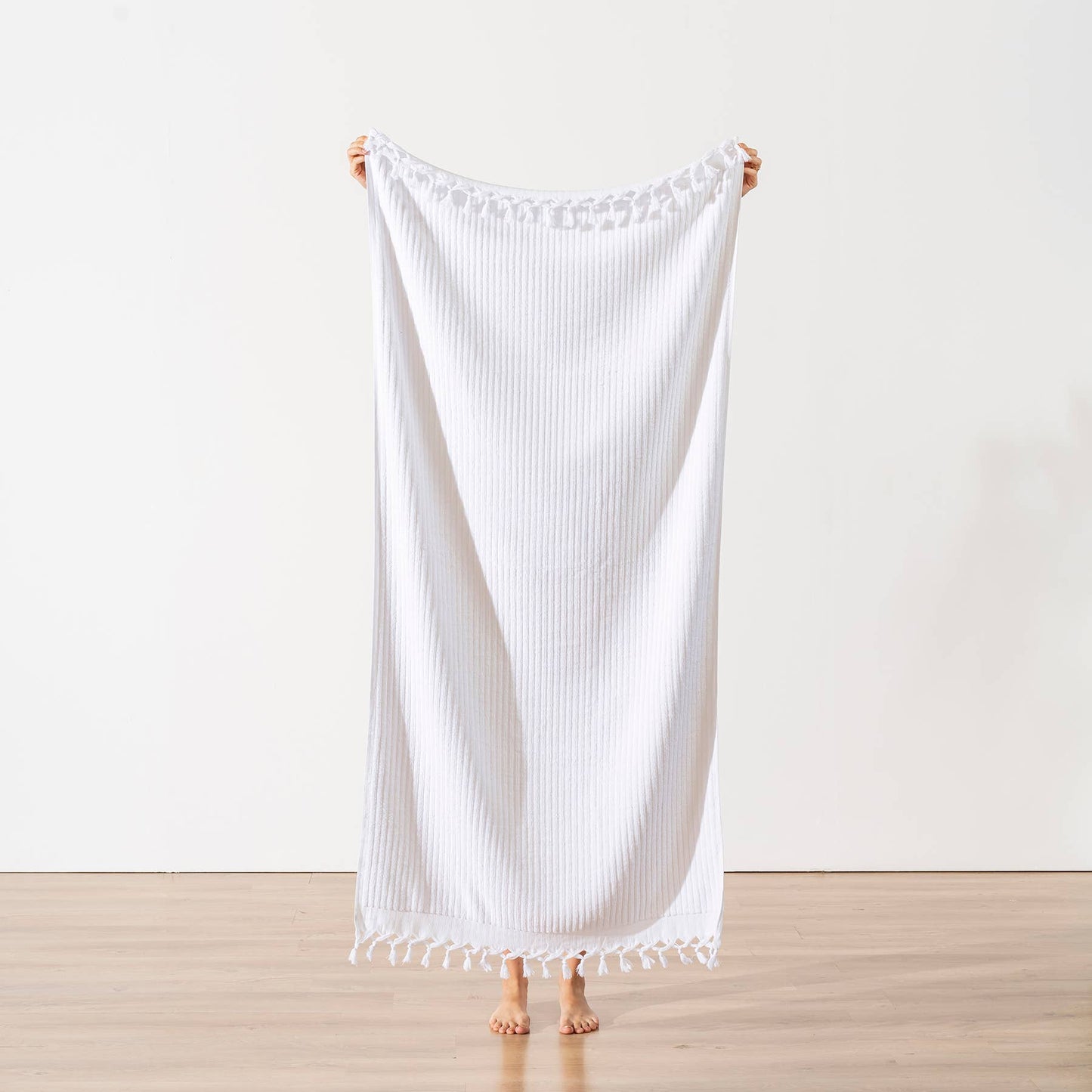 Cizgi White Towels Farm house Handloom Bath Turkish Hotel