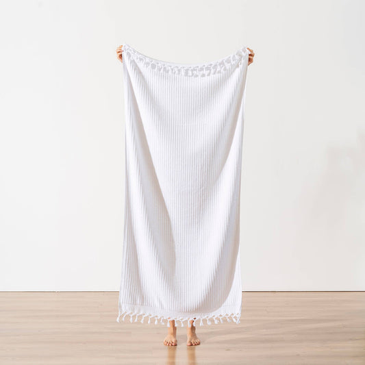 Cizgi White Towels Farm house Handloom Bath Turkish Hotel