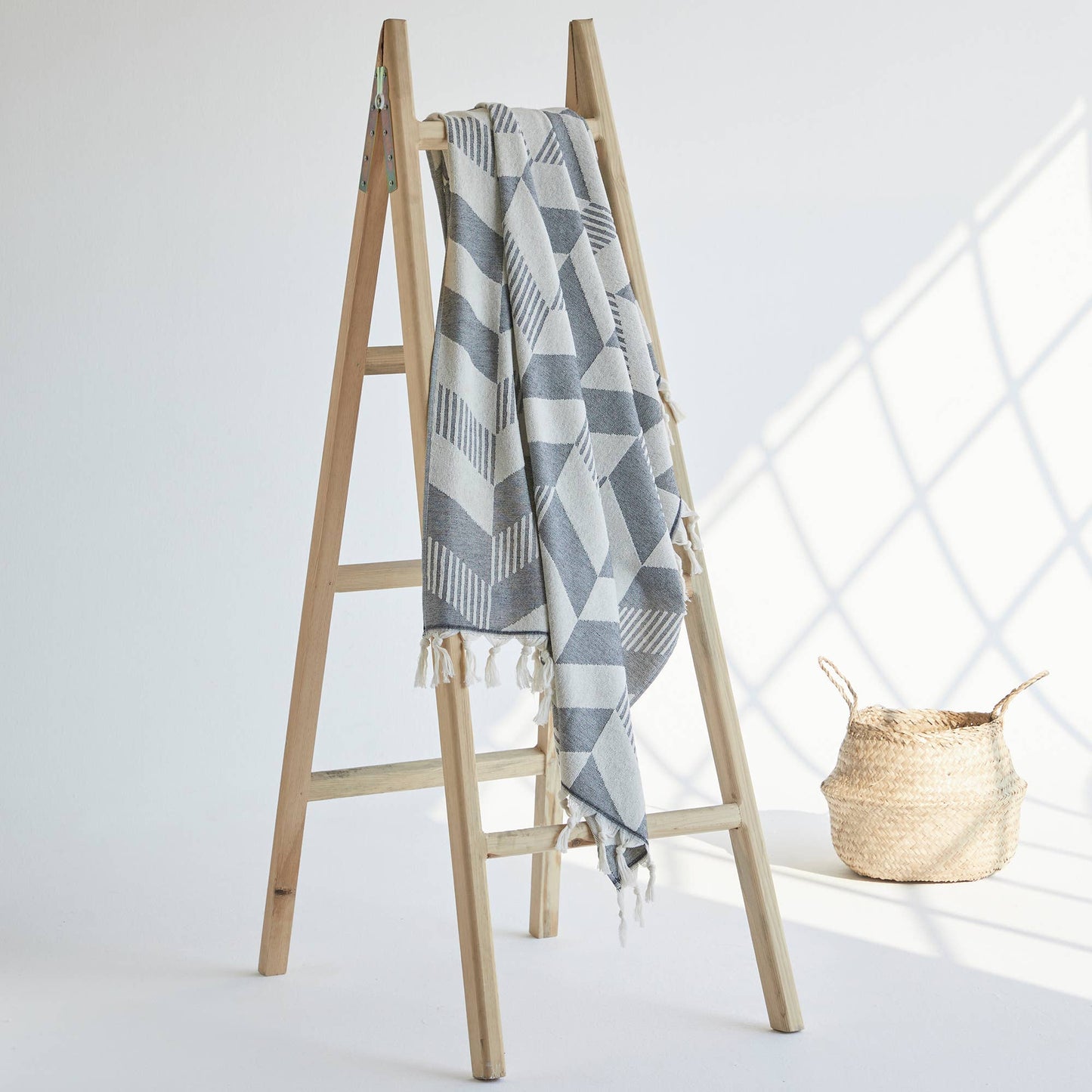 Türkisches Frottee-Handtuch mit Fischgrätenmuster