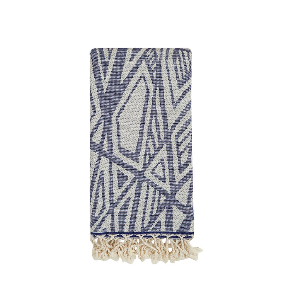 Geometric Turkish Towels 35x70in Terry Backing Peshtemal Spa