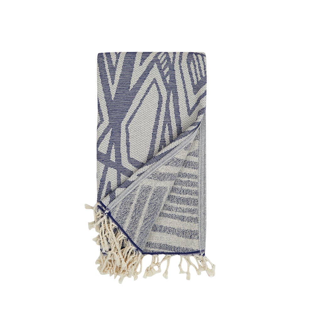 Geometric Turkish Towels 35x70in Terry Backing Peshtemal Spa