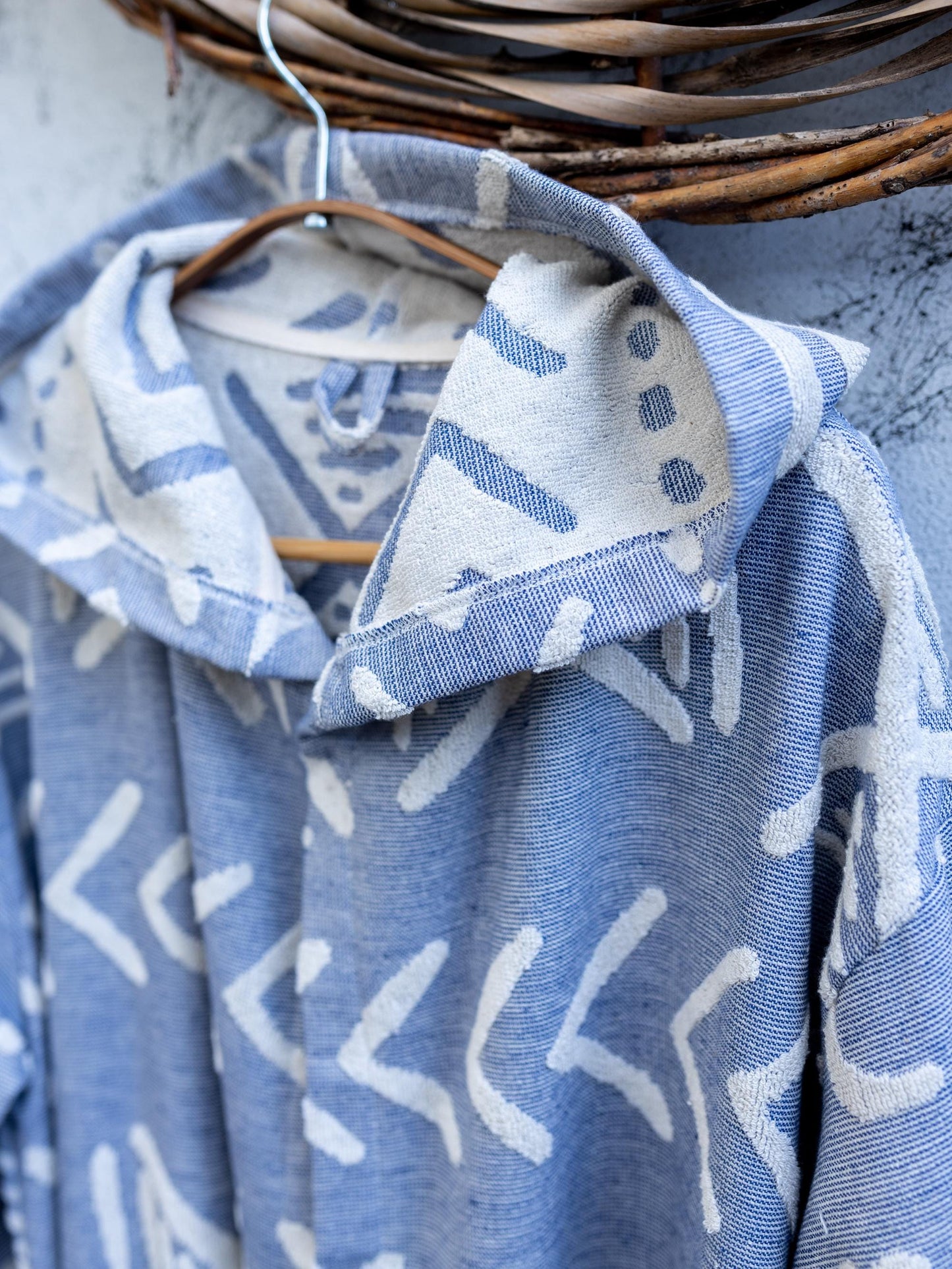 Aztec Raised Terry Turkish Cotton Bathrobe