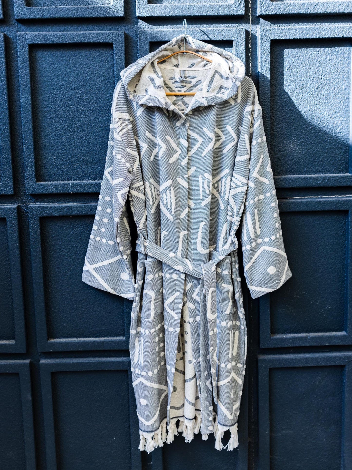 Aztec Raised Terry Turkish Cotton Bathrobe