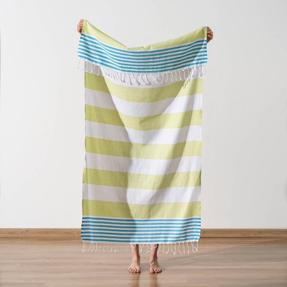 Mediterranean Turkish beach towel – Grey & Black block stripe | Kikoya