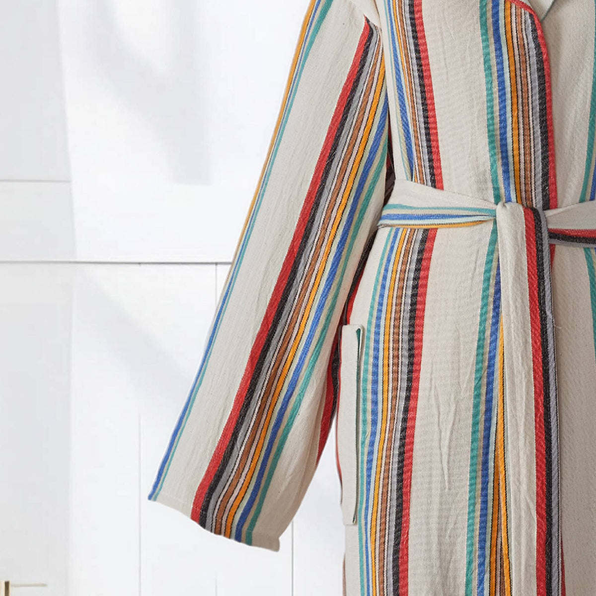 Rainbow Turkish bathrobe – stripe, hooded | Kikoya