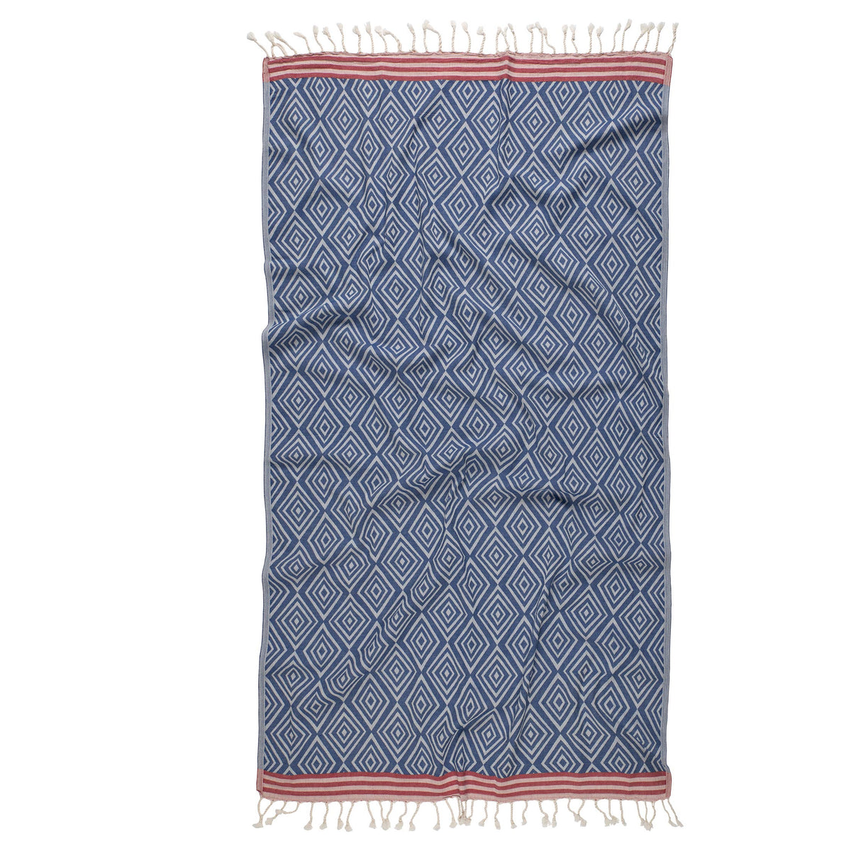 Modern Diamond Turkish beach towel in an all-over diamond jacquard | Kikoya