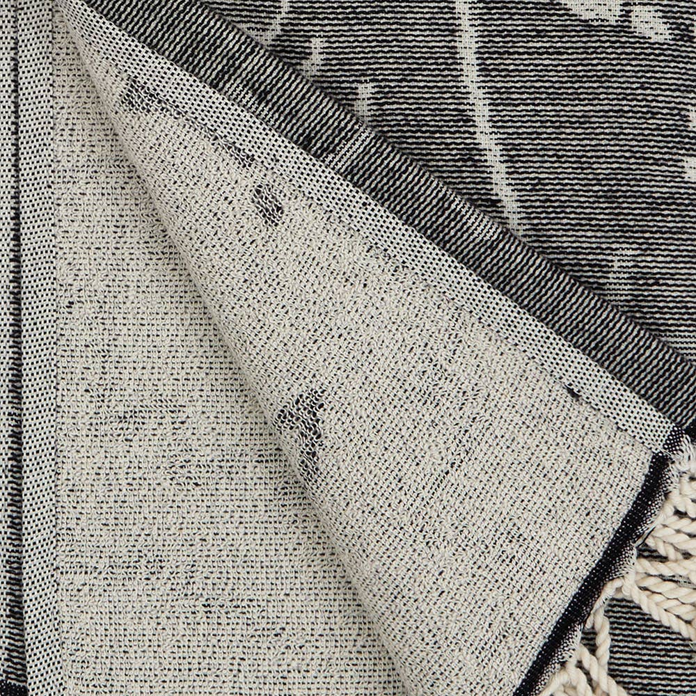Shark terry-backed Turkish towel with woven jacquard face, 35x70 in | Kikoya