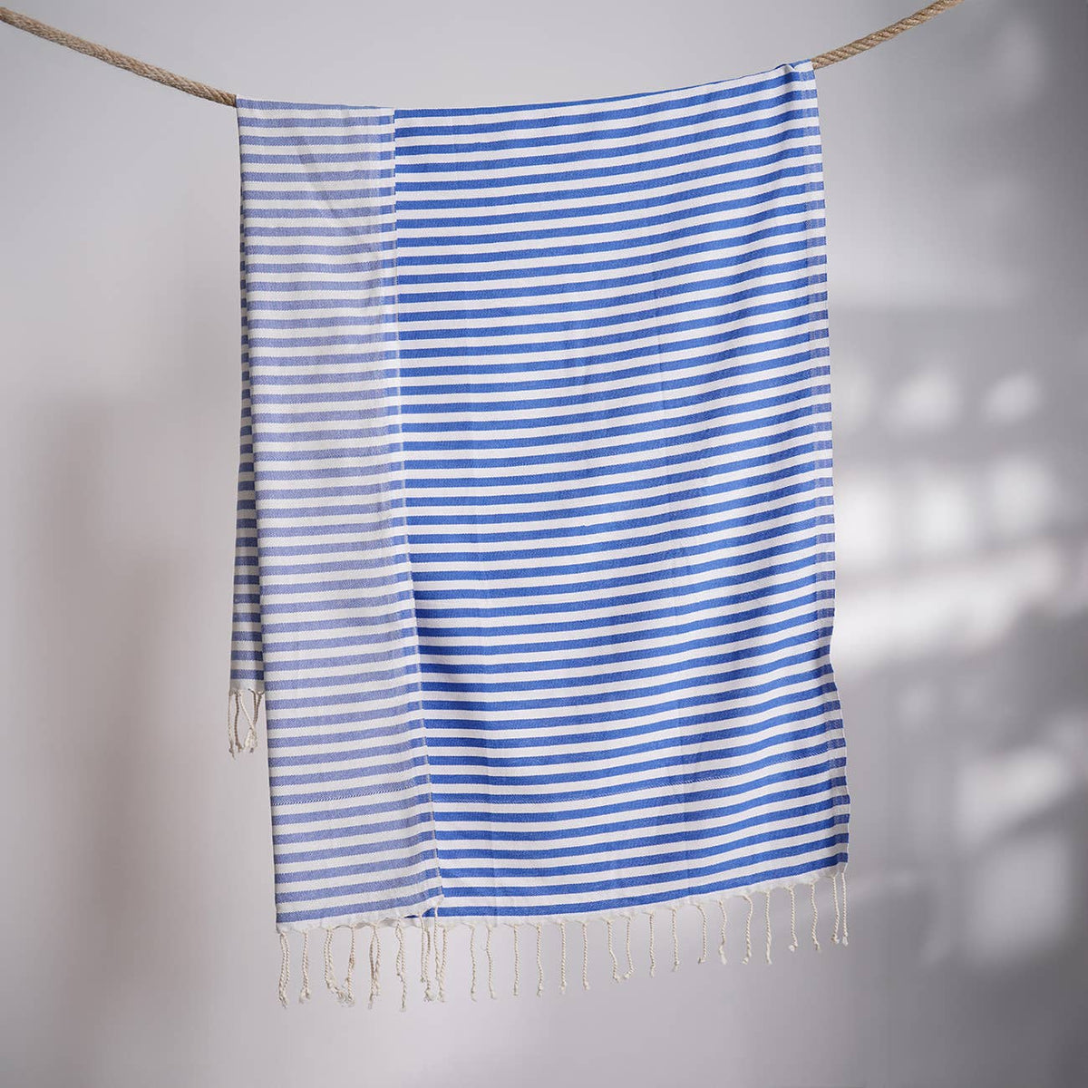 Kash Turkish beach towel in a flat-woven stripe, 33x66 in | Kikoya