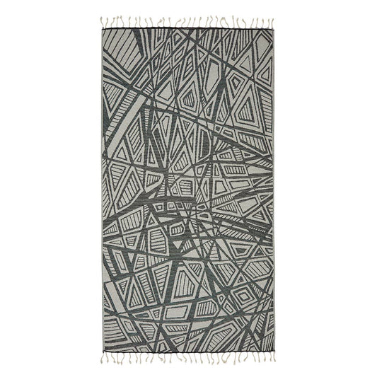 Geometric Turkish Towels 35x70in Terry Backing Peshtemal Spa
