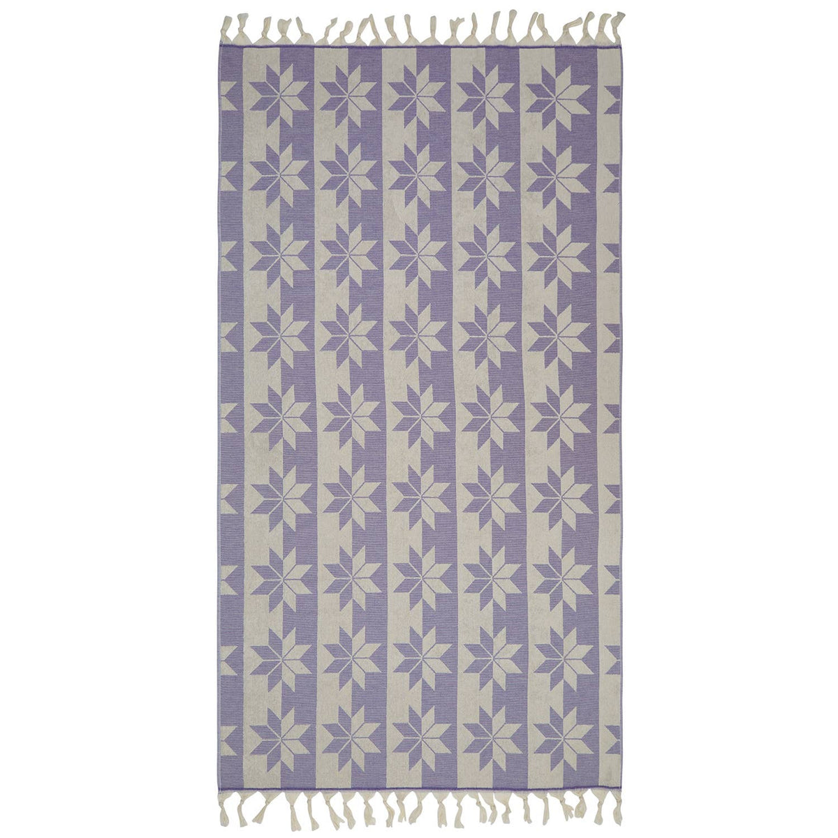 Mirror Turkish terry towel with a star-tile jacquard, 36x66 in | Kikoya