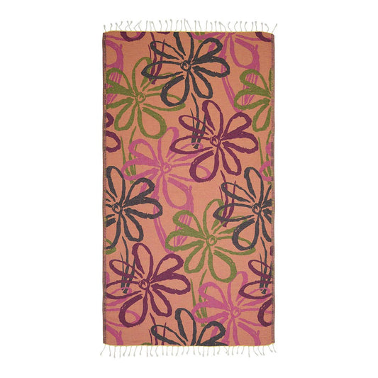 Flower Turkish Beach Towels 33x66 Fouta Peshtemal Hamam Pool