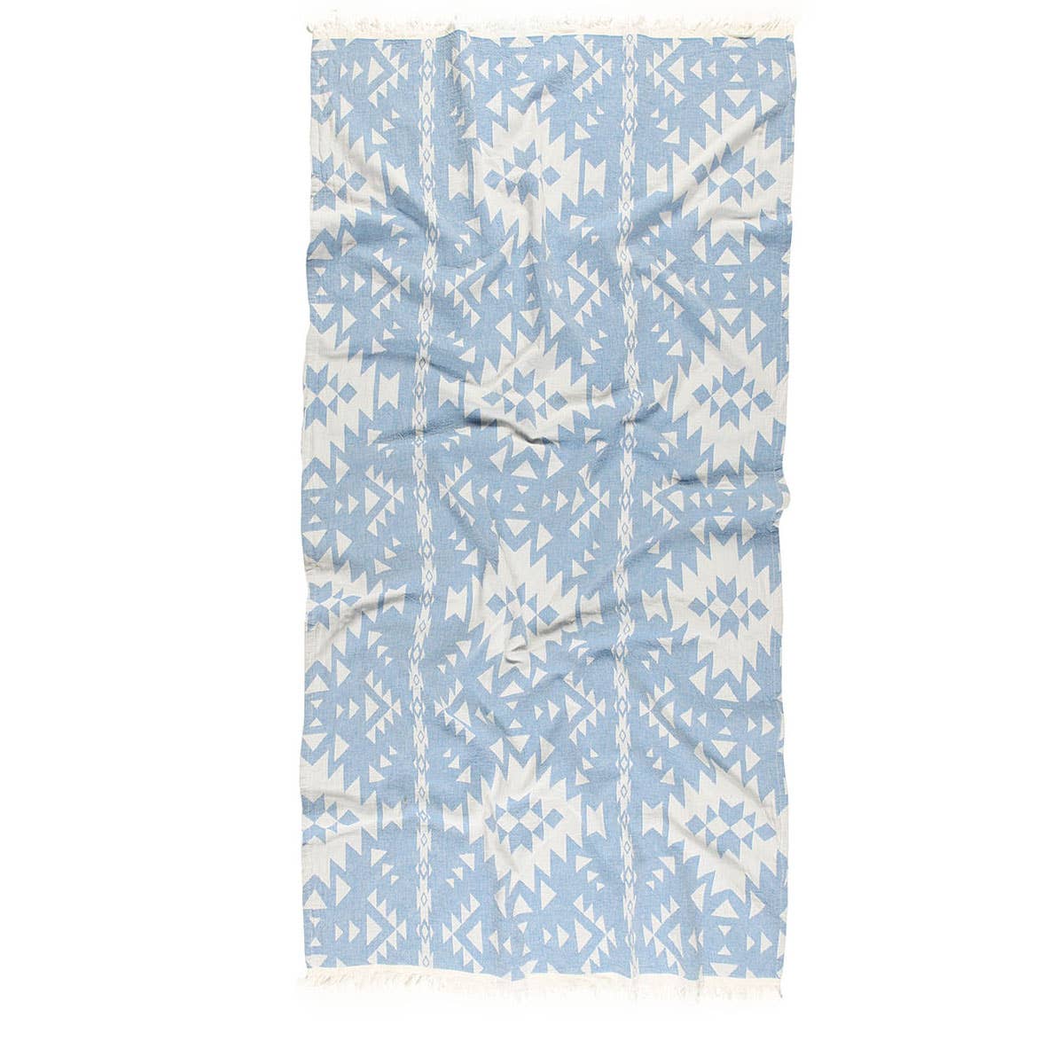 Kilim Turkish beach towel with all-over ikat motif, 33x66 in, bright tones | Kikoya