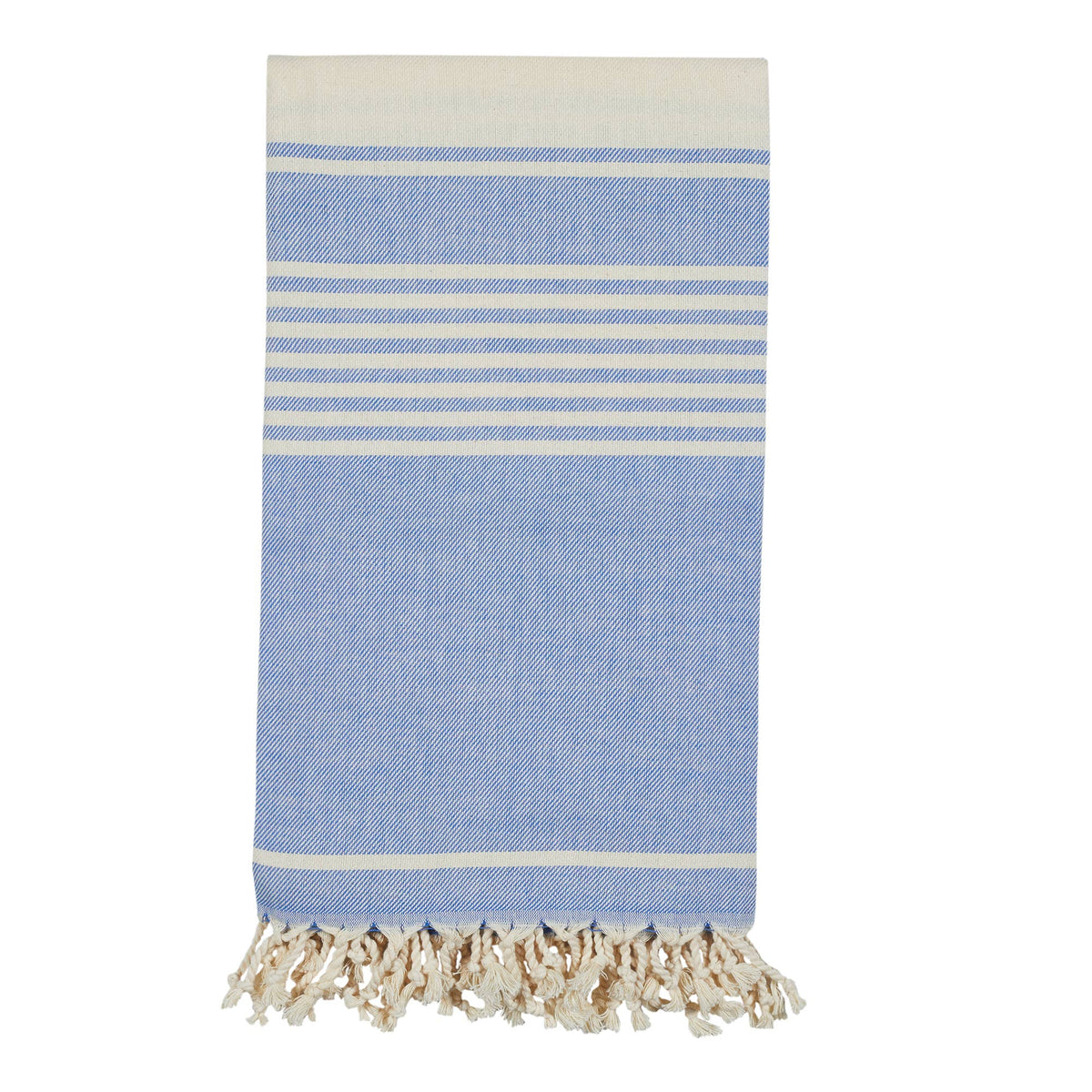 Rumi Turkish beach towel in wide stripe, 33x66 in, flat-woven peshtemal | Kikoya