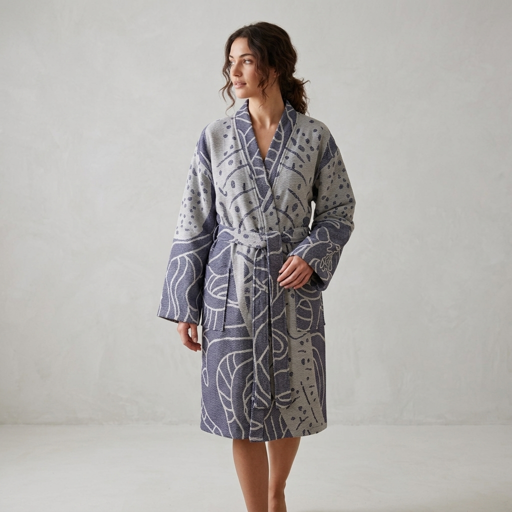 Whale Shark Turkish kimono bathrobe – Blue | Kikoya
