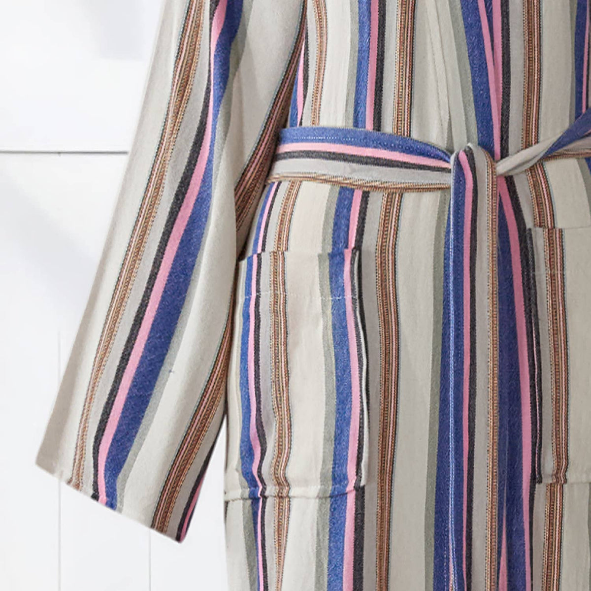 Multi stripe Turkish bathrobe in rainbow – kimono | Kikoya