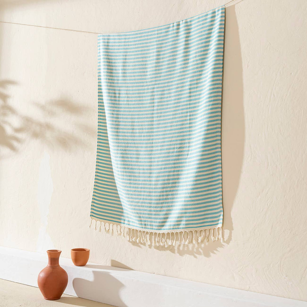 Onbasi Turkish Beach Towel – Fine Stripe, 100% Cotton Peshtemal