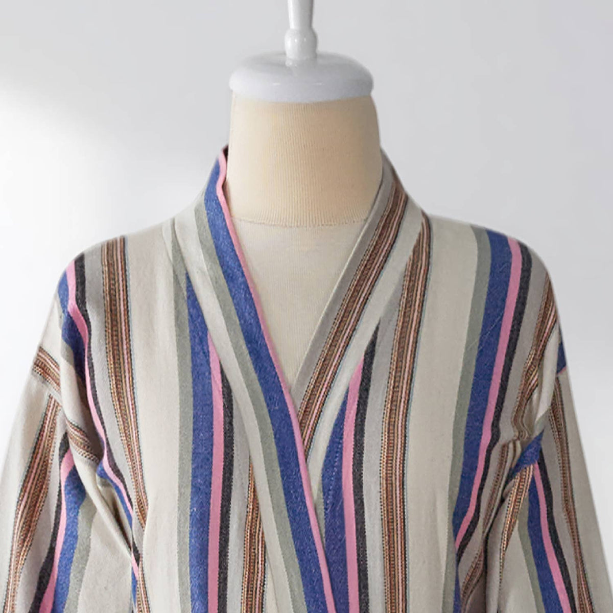 Multi stripe Turkish bathrobe in rainbow – kimono | Kikoya