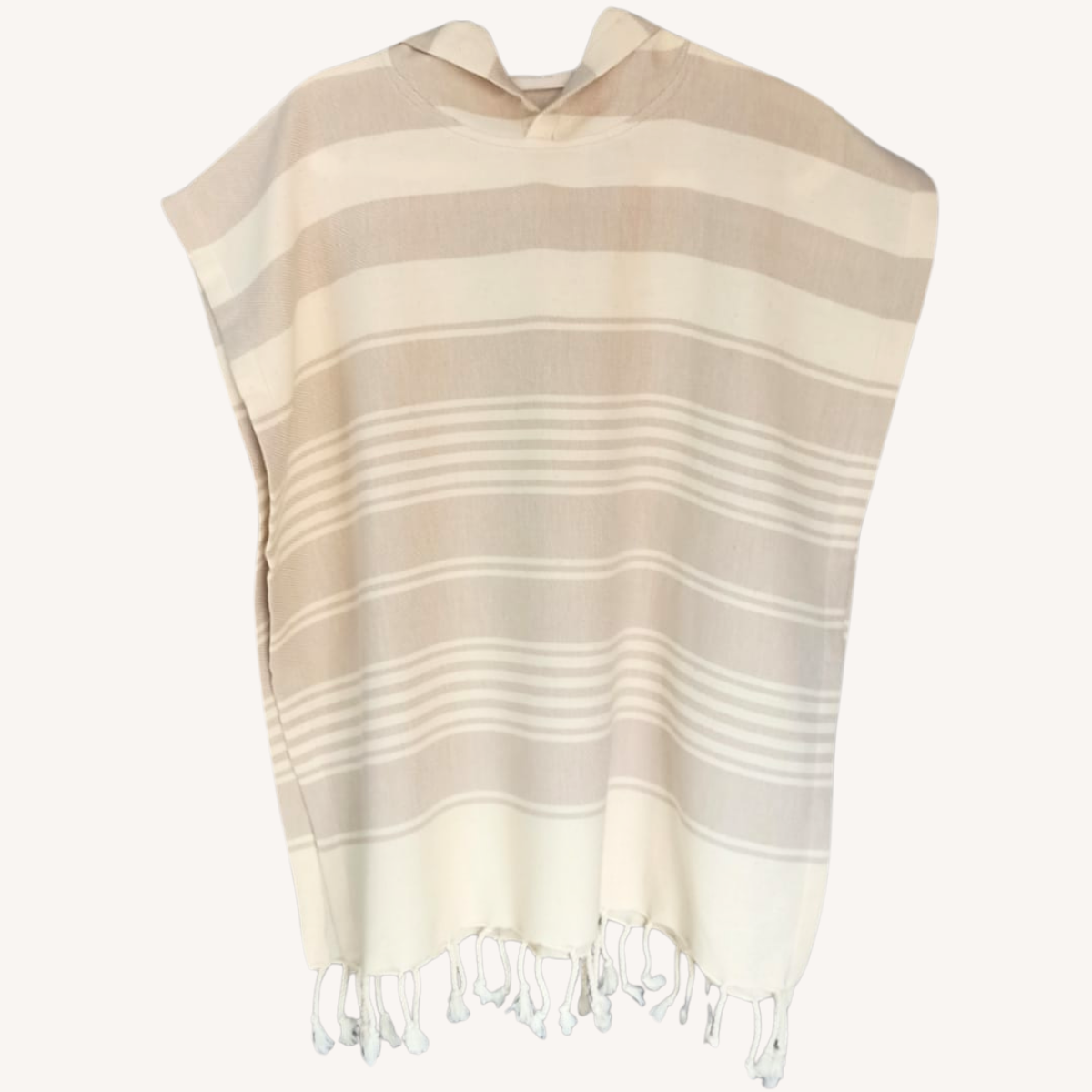 Anatolia Kids Hooded Towel Poncho – Stripe, detail | Kikoya