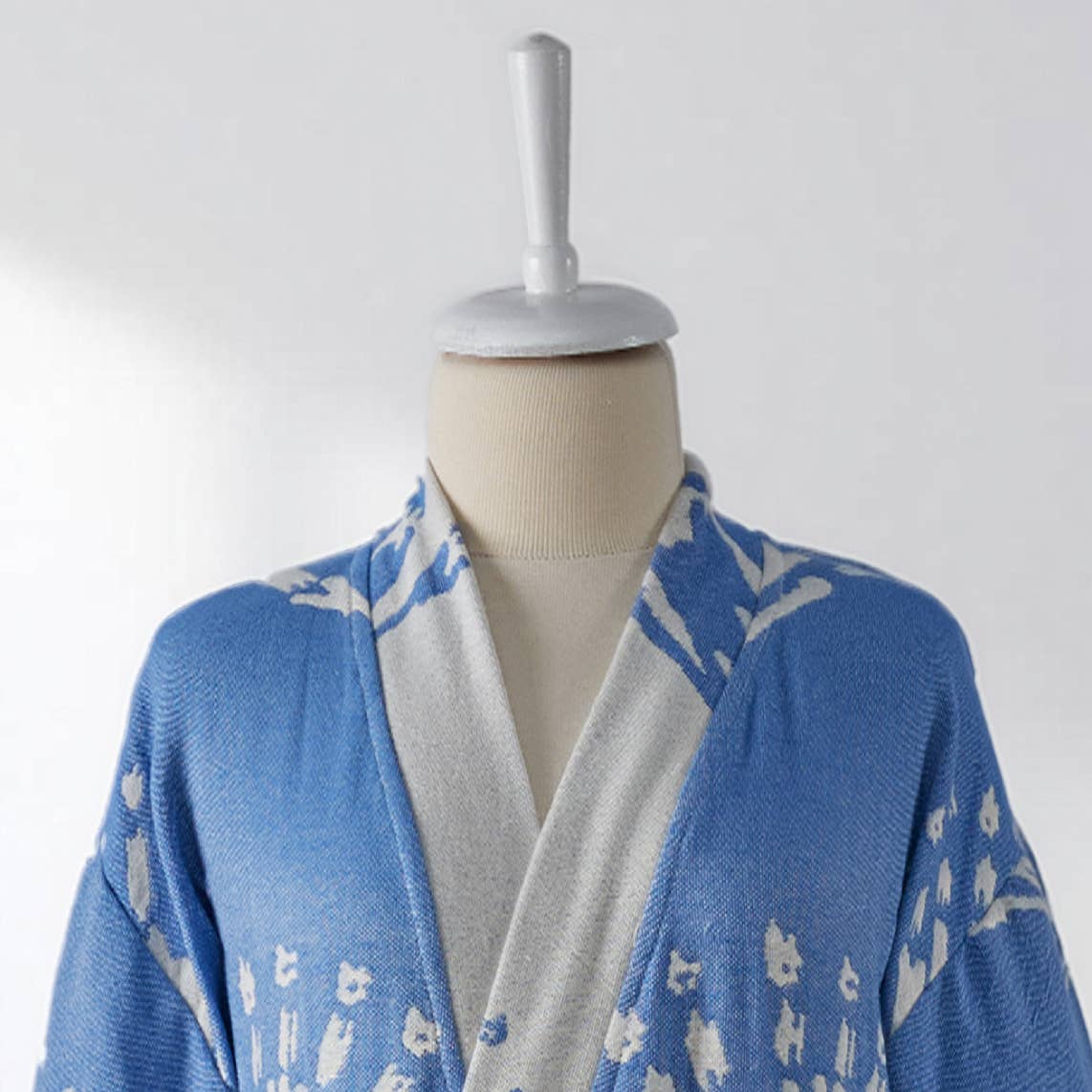 Damask Turkish cotton bathrobe – kimono, woven paisley | Kikoya