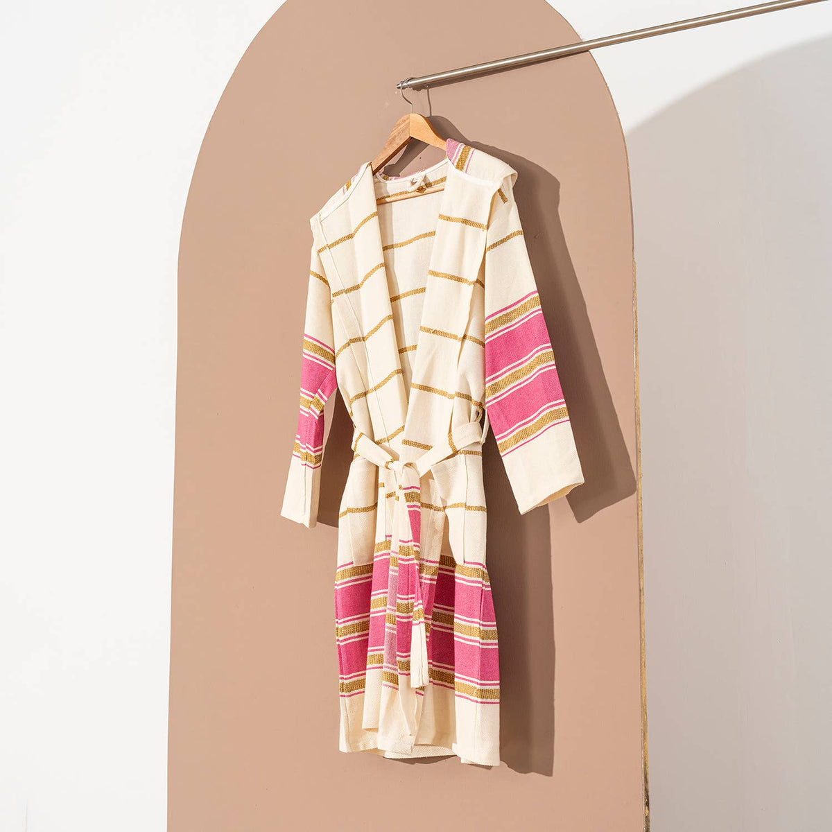 Bohemia Turkish Cotton Bathrobe – Hooded Kimono, 100% Cotton