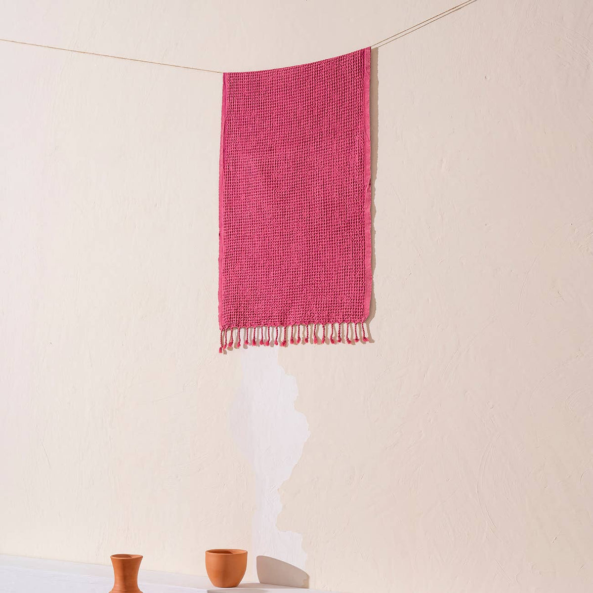 Waffle Stonewashed Turkish Hand Towel – 21x43 in, 100% Cotton