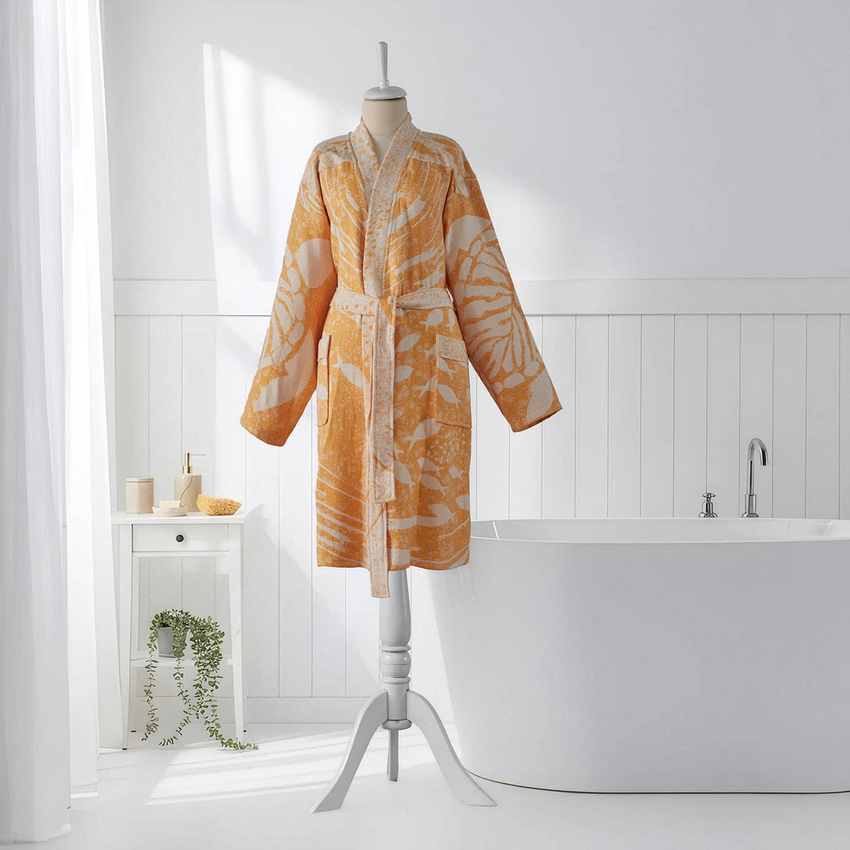 Turtle's Dream Turkish kimono bathrobe – Mustard | Kikoya