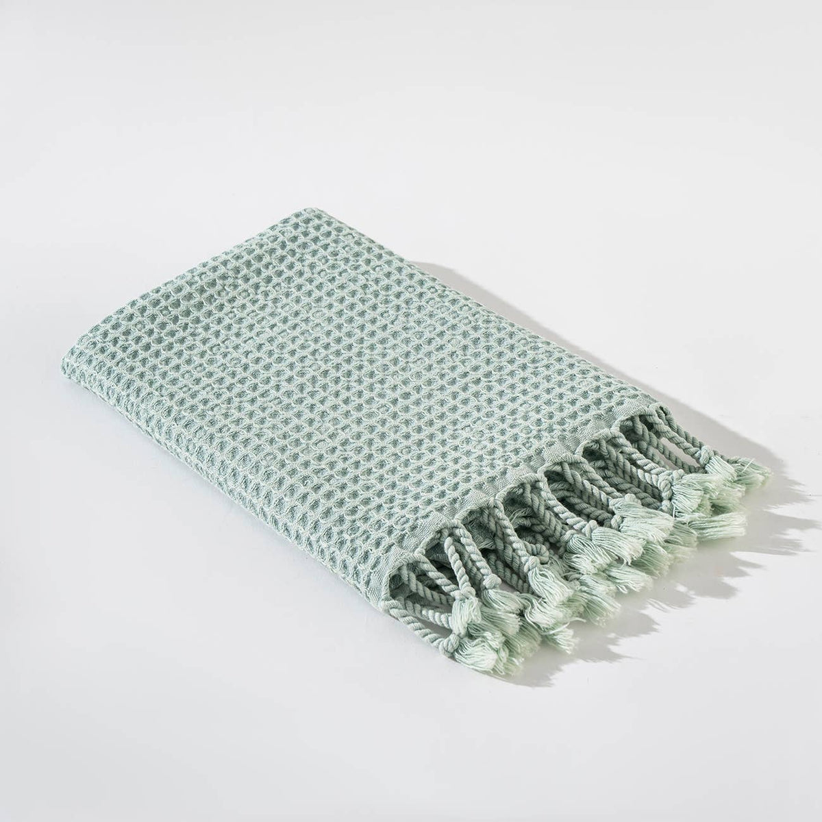 Waffle stonewashed Turkish hand towel – Mint | Kikoya