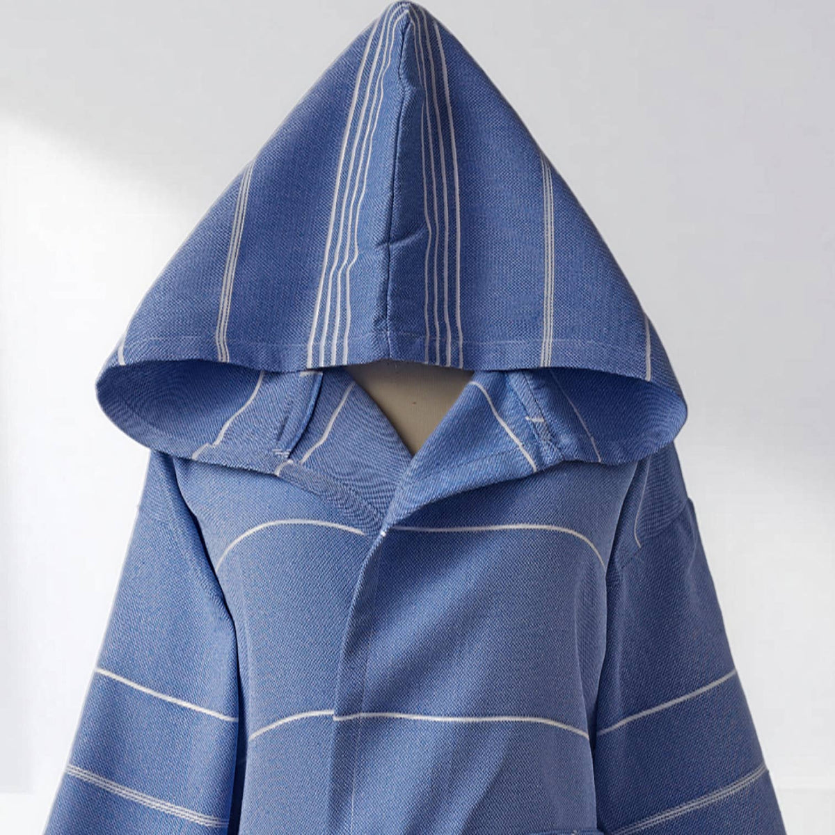 Sultan Turkish Cotton Hooded Bathrobe – Classic Stripe, 100% Cotton