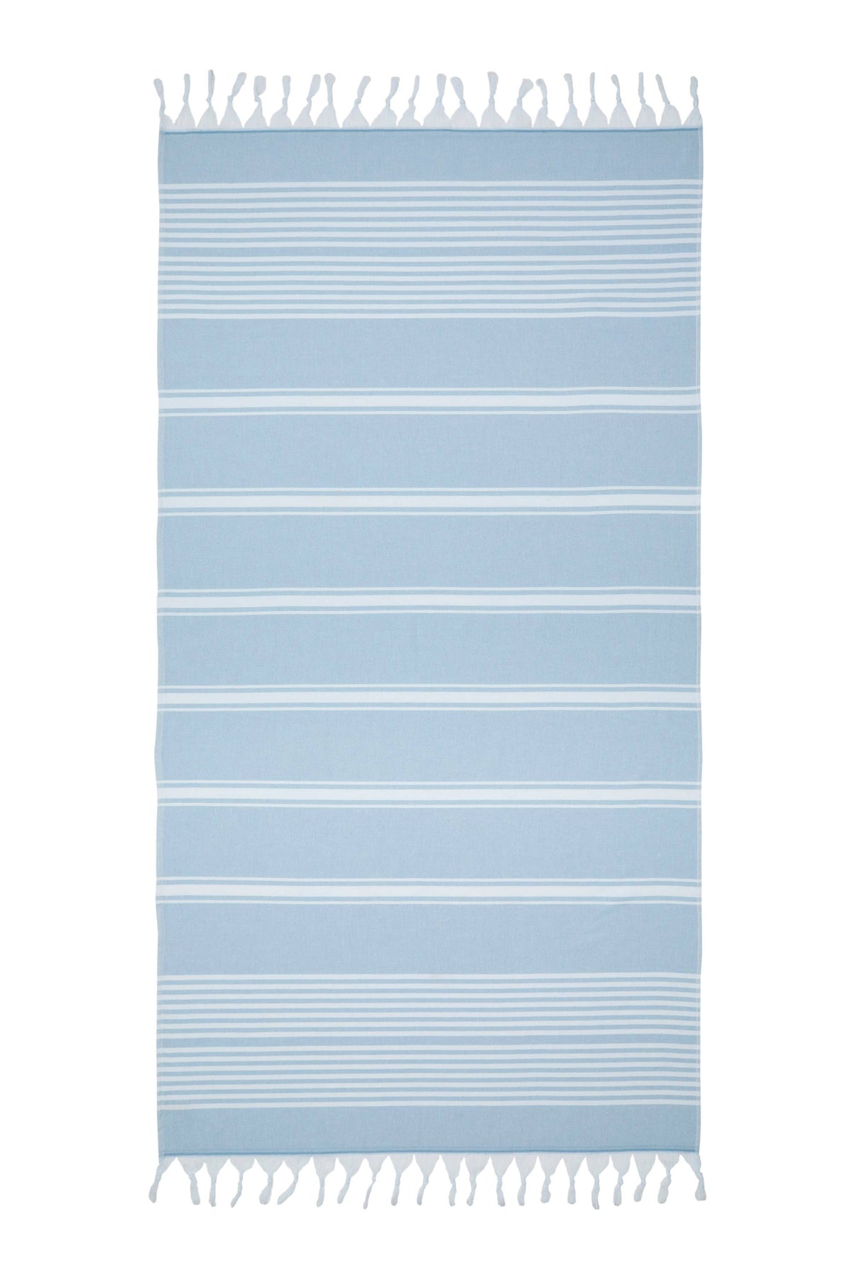 Arma terry-backed Turkish towel in fine green pinstripe | Kikoya