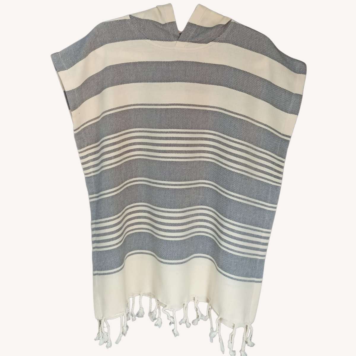 Anatolia Kids Hooded Towel Poncho – Stripe, alternate view | Kikoya
