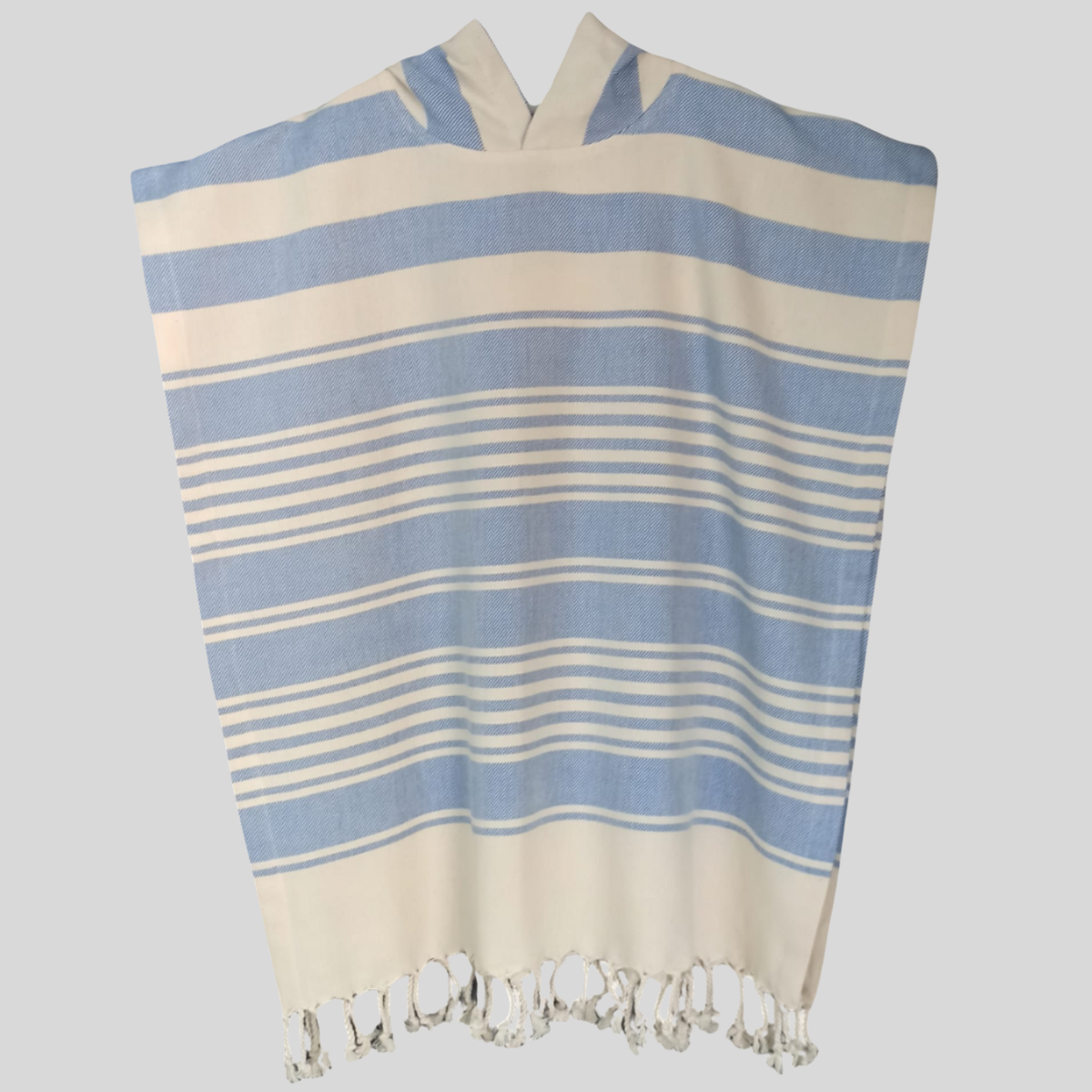 Anatolia Kids Hooded Towel Poncho – Stripe, back view | Kikoya