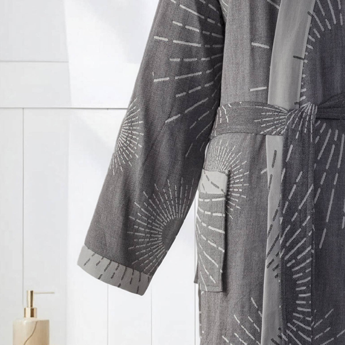Sunburst flat-woven Turkish kimono bathrobe | Kikoya