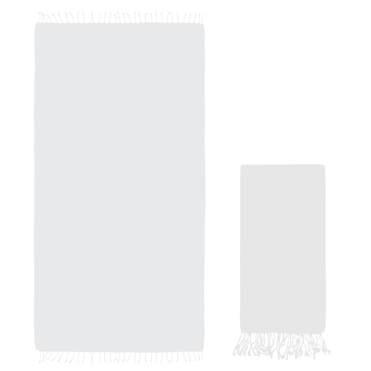 Blank white Turkish beach towel, 39x78 in, undyed base for tie-dye and sublimation | Kikoya