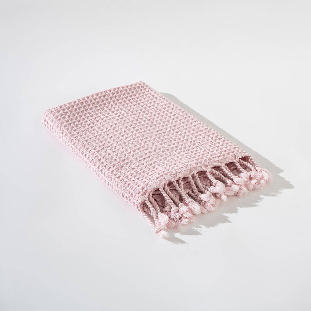 Waffle stonewashed Turkish hand towel – Pink | Kikoya