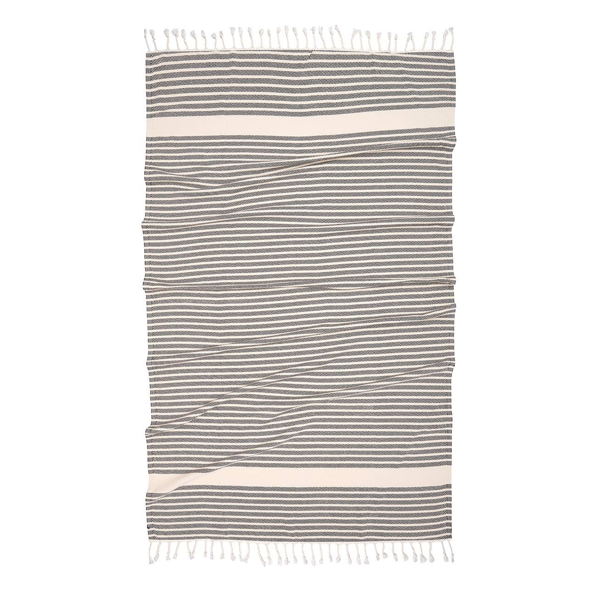 Midas Turkish beach towel in Beige basket weave, 33x66 in | Kikoya