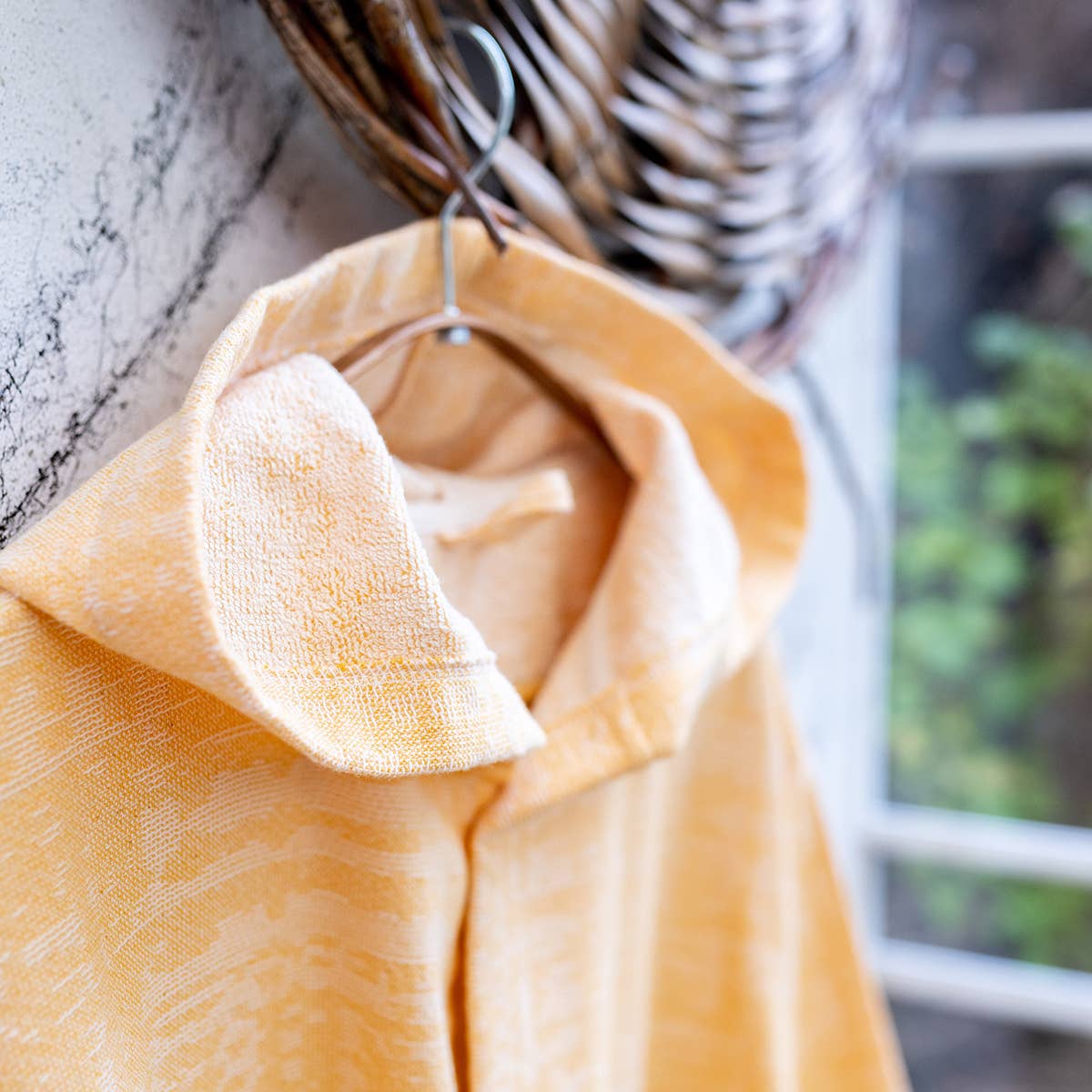 Vintage terry-backed Turkish bathrobe, hooded, washed finish | Kikoya