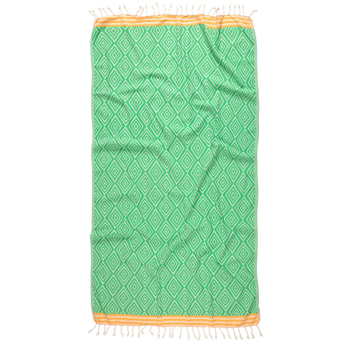 Modern Diamond Turkish beach towel in an all-over diamond jacquard | Kikoya