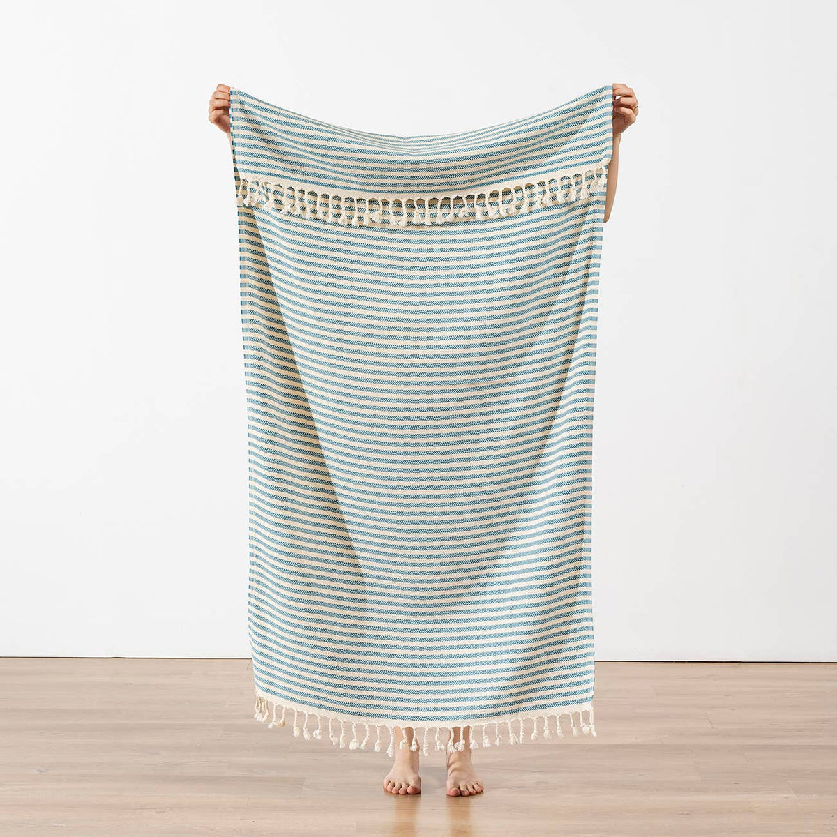 Onbasi Turkish beach towel – Teal | Kikoya