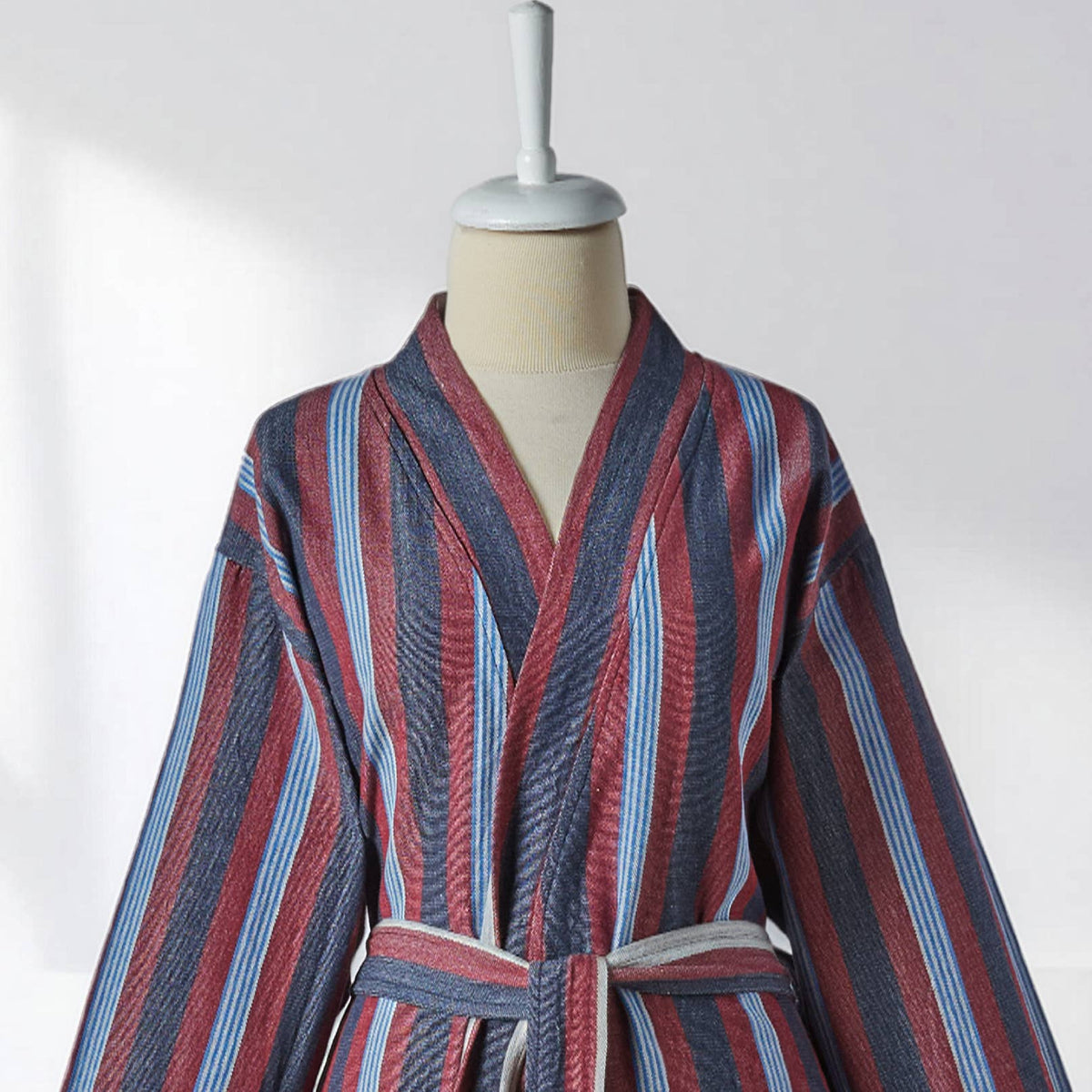 Antique Turkish kimono bathrobe – Plum Stripe | Kikoya