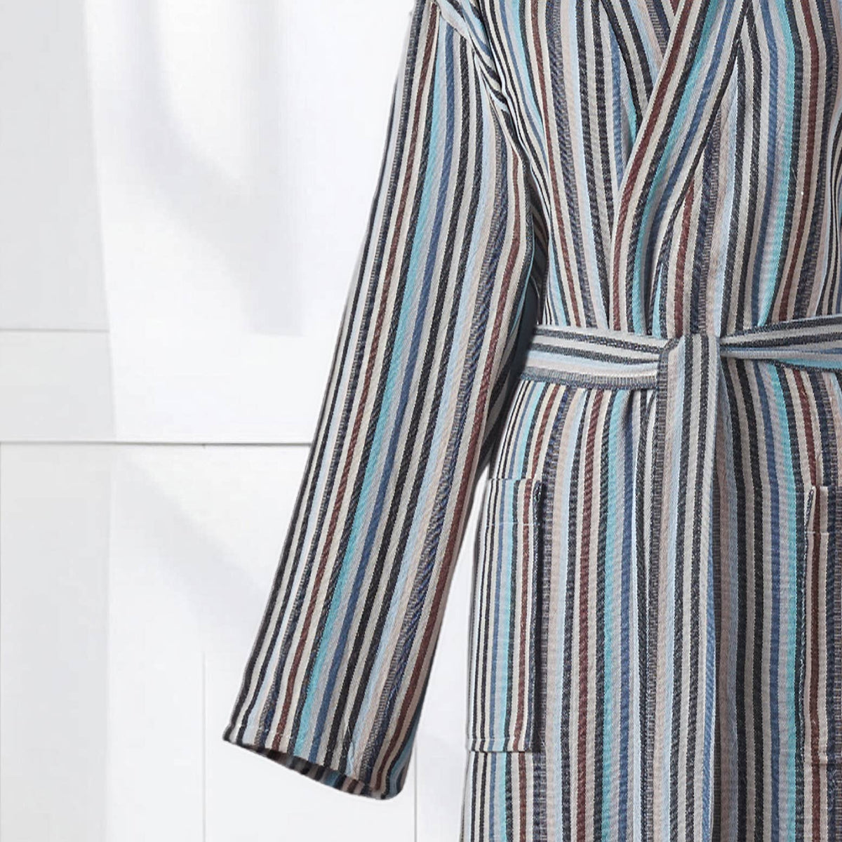 Antique Turkish kimono bathrobe – Slate Stripe | Kikoya